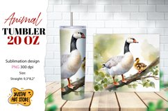 Animal tumbler sublimation. Mom and baby goose tumbler wrap Product Image 1