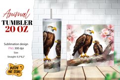 Animal tumbler sublimation. Mom and baby eagle tumbler wrap Product Image 1