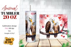 Animal tumbler sublimation. Mom and baby eagle tumbler wrap Product Image 1