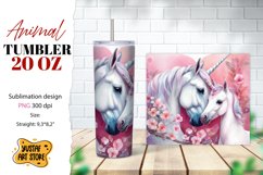 Animal tumbler sublimation.Mom and baby Unicorn tumbler wrap Product Image 1