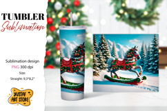Rocking Horse Christmas Tumbler Sublimation Product Image 1