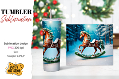 Rocking Horse Christmas Tumbler Sublimation Product Image 1