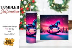 Rocking Horse Christmas Tumbler Sublimation Product Image 1