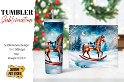 Rocking Horse Christmas Tumbler Sublimation Product Image 1