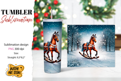 Rocking Horse Christmas Tumbler Sublimation Product Image 1