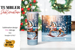 Rocking Horse Christmas Tumbler Sublimation Product Image 1