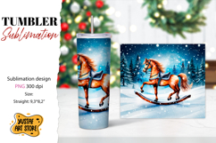 Rocking Horse Christmas Tumbler Sublimation Product Image 1