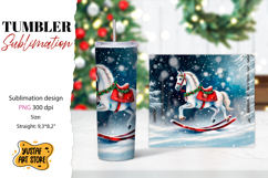 Rocking Horse Christmas Tumbler Sublimation Product Image 1