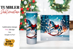 Rocking Horse Christmas Tumbler Sublimation Product Image 1
