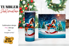 Rocking Horse Christmas Tumbler Sublimation Product Image 1