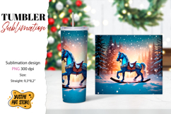 Rocking Horse Christmas Tumbler Sublimation Product Image 1