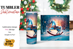 Rocking Horse Christmas Tumbler Sublimation Product Image 1