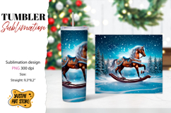 Rocking Horse Christmas Tumbler Sublimation Product Image 1
