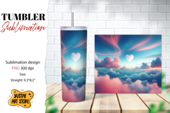 Sky tumbler sublimation. Watercolor design Product Image 1