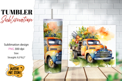 Summer tumbler. Summer truck sublimation design Product Image 1