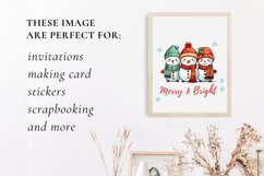 Christmas snowman clipart, Merry &amp; Bright sublimatin Product Image 3