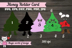 Christmas tree Money Card svg, 3d Paper cutting Template svg Product Image 2