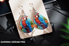Stained Glass Macaw flowers Earring Design Product Image 1
