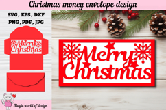 Christmas Money Envelope svg, Papercut Gift Card Holder Product Image 2