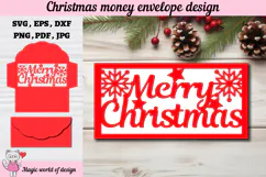 Christmas Money Envelope svg, Papercut Gift Card Holder Product Image 2