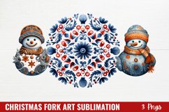 Christmas Fork Art Sublimation Clipart Product Image 1