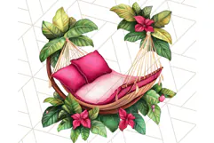 Pink Summer Clipart, Cute Beach Icons, Aesthetic PNG Product Image 5