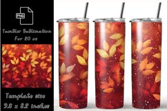 Fall Tumbler Wrap, 20oz Skinny Sublimation Tumbler Wrap Product Image 1