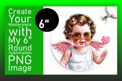 Colorful Round Design Keychain Artwork , Cupid Product Image 1