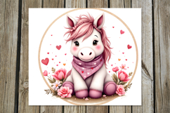 Valentine animals | horse Skinny tumbler sublimation design Product Image 5
