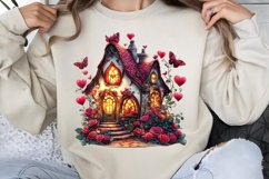 Valentines Day Fairy Houses Clipart PNG Product Image 1