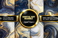 Digital Art Marble Digital Papers - 04 variations Product Image 1