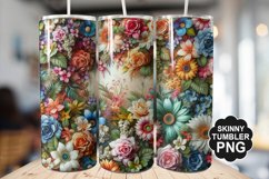 Beautiful Mixed Colorful Flowers - Tumbler PNG Design Product Image 1
