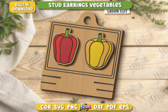 Food Stud Earrings Laser Cut | Shape of Vegetables | Jewelry Product Image 1