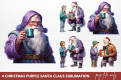 Christmas Purple Santa Claus Sublimation Product Image 1