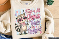 Jesus Thinks Im A Delight Raccoon PNG Christian Design Product Image 1