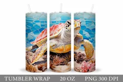 Turtle Tumbler Wrap Design. Turtle Tumbler Wrap Sublimation Product Image 1