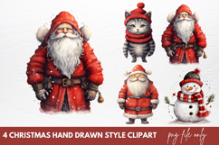 Christmas Hand Drawn Style Clipart Sublimation Product Image 1