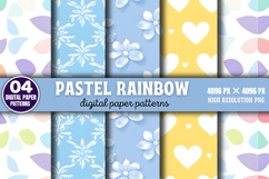 Pastel Rainbow Background Digital Paper PNG Product Image 1