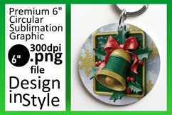Stylish Circle Design Keychain PNG , 3D Xmas Product Image 1