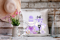 Purple Just Married Wedding PNG Bride Clipart Design Product Image 7