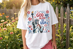 God Bless the USA PNG T-Shirt|4th of July PNG Sublimation Product Image 4