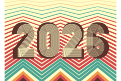 Retro cover background with 2026 numbers on pastel colors Product Image 1