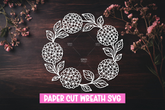 Paper cut floral wreath SVG for paper cutting Product Image 1
