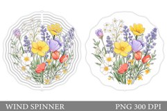 Flowers Wind Spinner Design. Wildflowers Wind Spinner Product Image 1