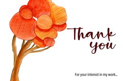 Autumn landscape watercolor clipart Product Image 8