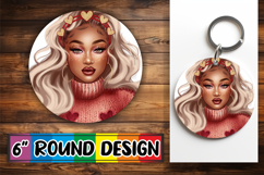Unique Round Ornaments Design PNG, Afro Girl Product Image 1