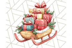Vintage Christmas Clipart PNG, Cute Animals Holiday Elements Product Image 5
