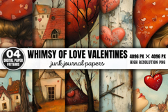 Whimsy of Love Valentines Collage Patterns PNG Product Image 1