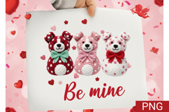 Be Mine Valentine Sublimation PNG Retro Cupid with Pink Bows Product Image 1
