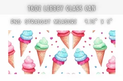 Ice cream summer watercolor Tumbler 16 oz Libbey Glass Can Product Image 2
